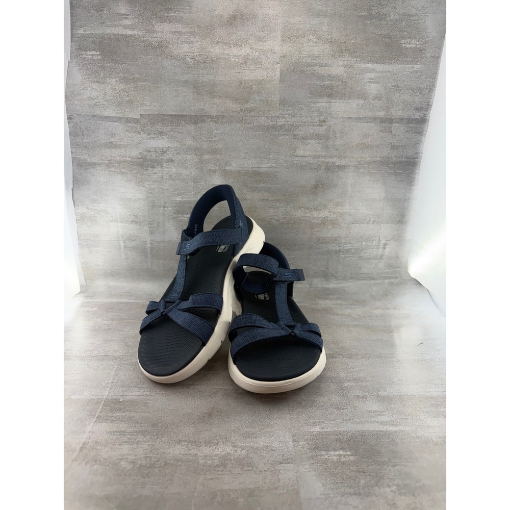 Skechers GoWalk Slip-Ins Navy Strappy Athletic Sandals 141481 Women Sz 9